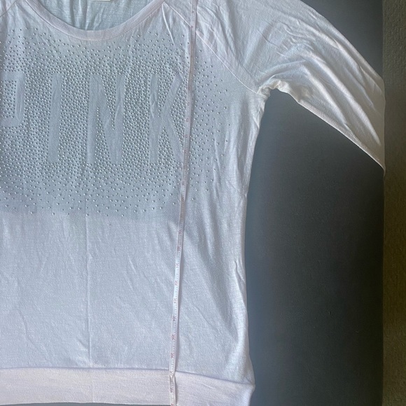 🪴PINK - Long Sleeve Baby Pink Top w/ metal studs spelling “PINK” - Picture 11 of 11